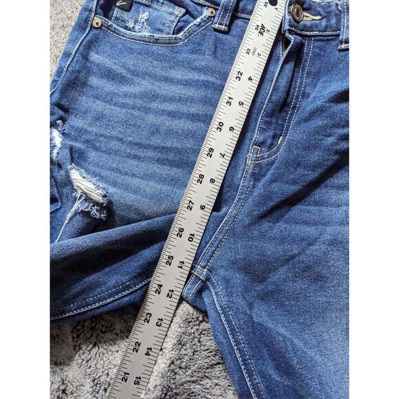 Kancan Distressed Skinny Women's Jeans Size 7/27 Medium Wash - Picture 5 of 13